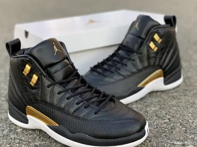 Kick Theory Retro Gold-White Air Black Jordan 12 'Reptile' AO6068-007 Metallic 0527